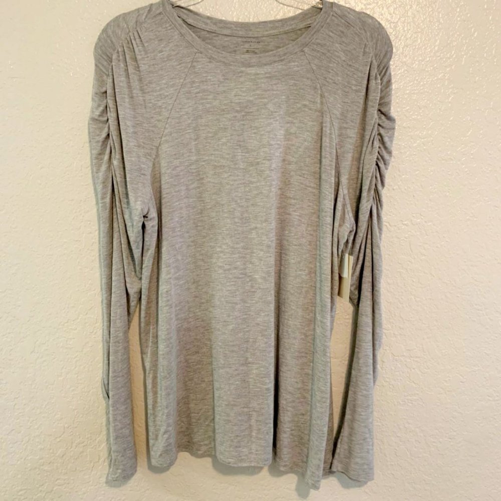 NWT 14th & Union XL Gray Ruffled Blouse